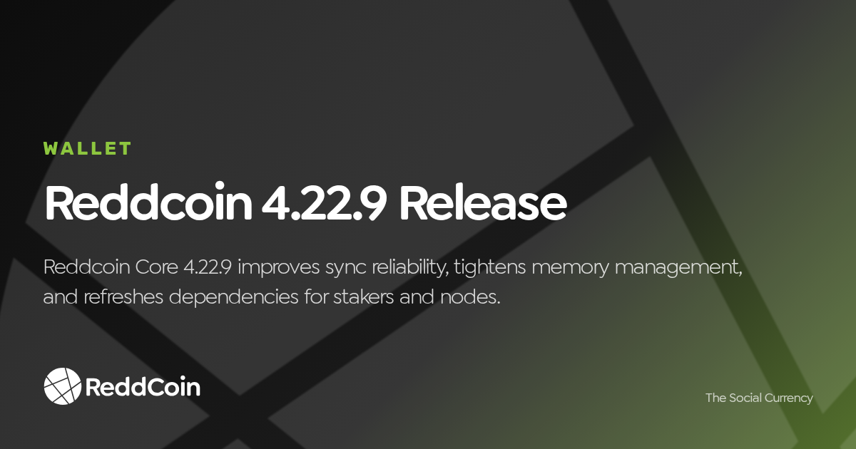 Reddcoin 4.22.9 Release